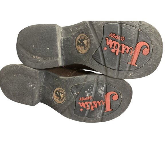 Justin Gypsy Western Boots Pink Stitching Size 7.5 B - Picture 5 of 5